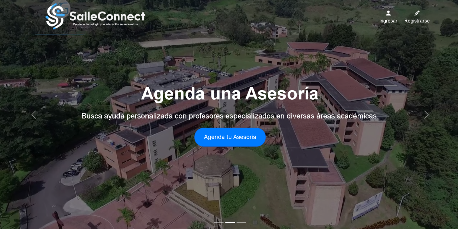 Interfaz de SalleConnect, plataforma web desarrollada por Juan José García
